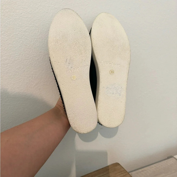 Antelope Sail Away Black Textured Slip On Shoes Leather Boho  Size 39 US 8 - Picture 8 of 9